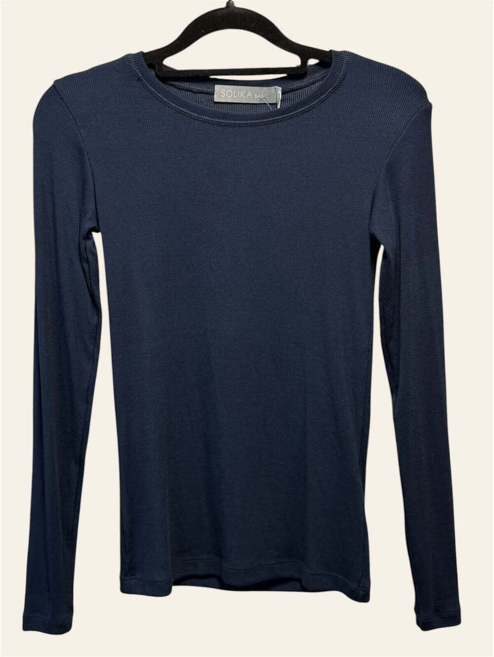 Solika Navy Ribbed Top